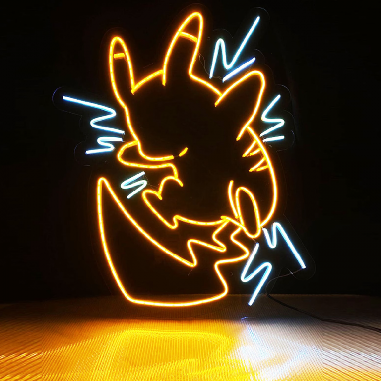 neon mural gaming pikachu