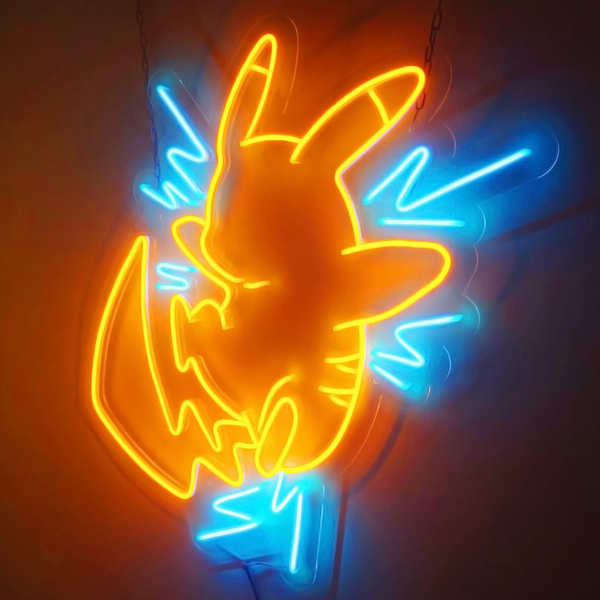 neon mural gaming pikachu