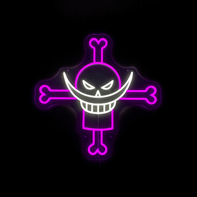 Néon mural one piece barbe blanche