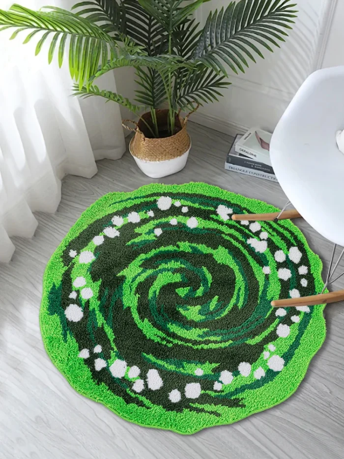 kf S0d7171b6f2f74d7287a4ebf1760a3d5fa America Anime Green Portal Tufted Lea pour salon chambre d enfant dessin anim classique zone moelleuse
