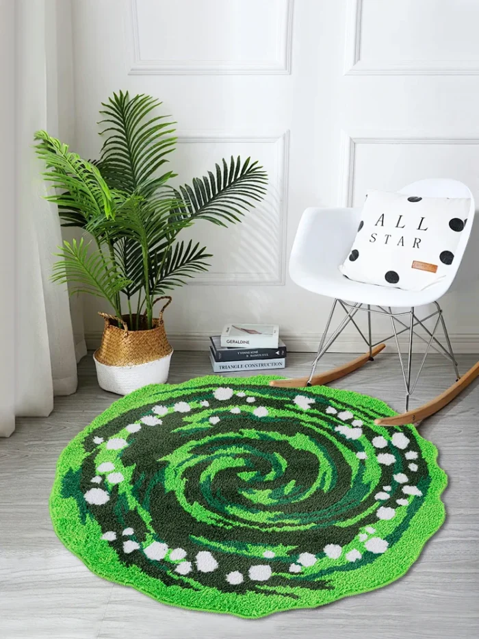 kf S8c08f53e349a4213b4184deb7291c75f2 America Anime Green Portal Tufted Lea pour salon chambre d enfant dessin anim classique zone moelleuse
