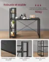 Bureau noir 120 cm avec étagère – Image 5