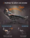 Chaise gaming avec repose pied - Commando – Image 5