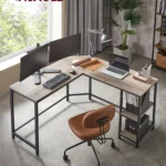 Bureau d'angle industriel - Ivory