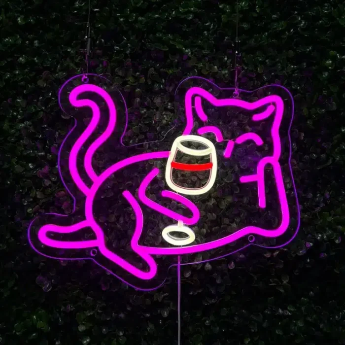 Neon Chat Verre de vin