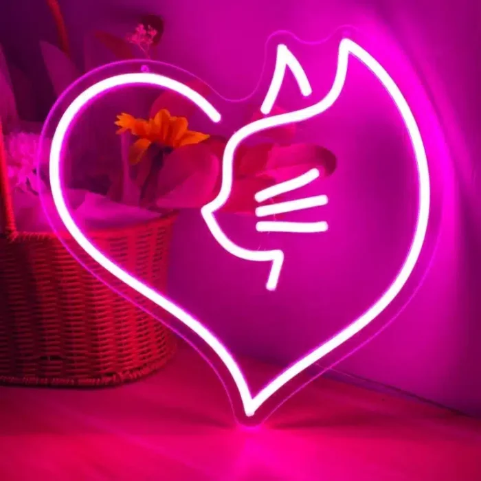 Neon Coeur Chat