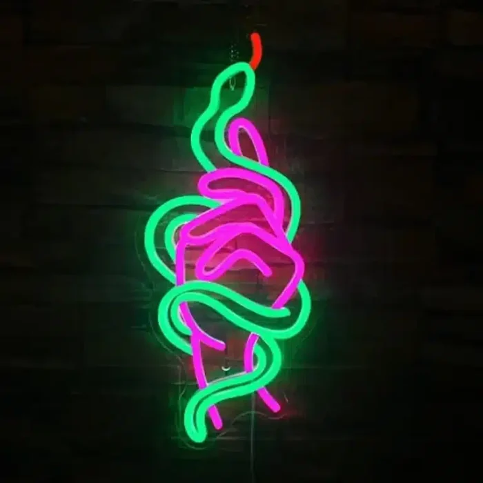 Neon Main Serpent Entrelacé