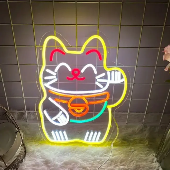 Neon Maneki Neko