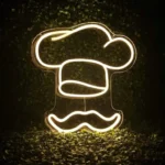 Neon Toque de Chef Moustache