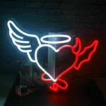 Neon coeur ange et démon