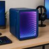 Mini frigo gaming posé sur un bureau